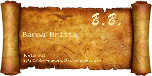 Barna Britta névjegykártya
